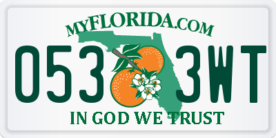 FL license plate 0533WT