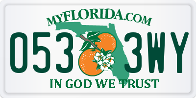 FL license plate 0533WY