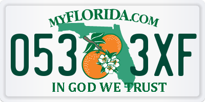 FL license plate 0533XF