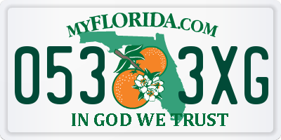 FL license plate 0533XG