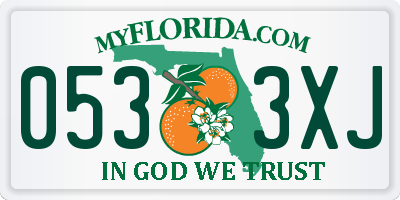 FL license plate 0533XJ