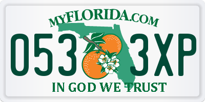 FL license plate 0533XP