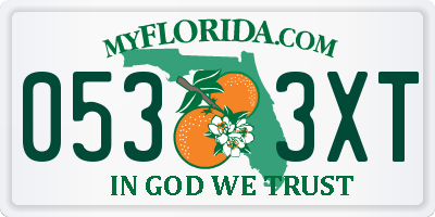FL license plate 0533XT