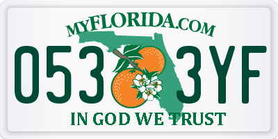 FL license plate 0533YF
