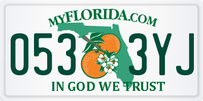 FL license plate 0533YJ