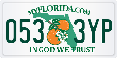 FL license plate 0533YP
