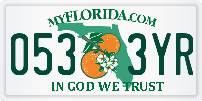FL license plate 0533YR