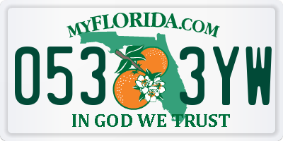 FL license plate 0533YW