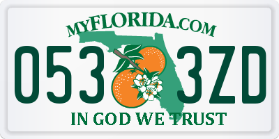 FL license plate 0533ZD