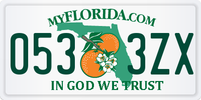 FL license plate 0533ZX