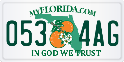 FL license plate 0534AG