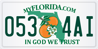 FL license plate 0534AI