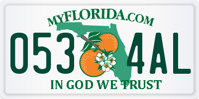 FL license plate 0534AL
