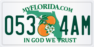 FL license plate 0534AM
