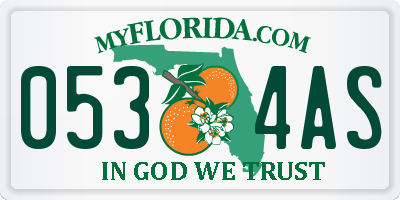 FL license plate 0534AS