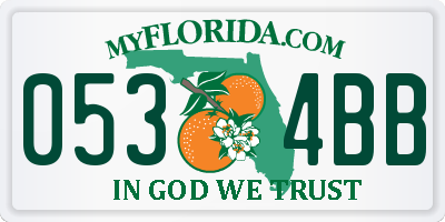 FL license plate 0534BB