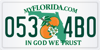 FL license plate 0534BO