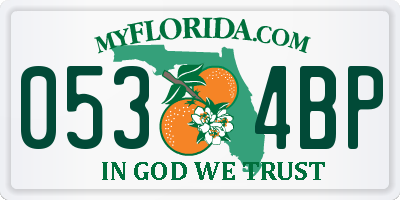 FL license plate 0534BP