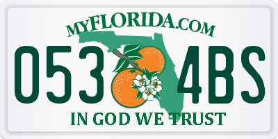 FL license plate 0534BS