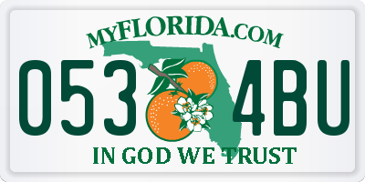FL license plate 0534BU