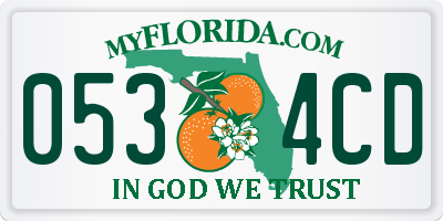 FL license plate 0534CD