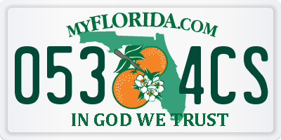 FL license plate 0534CS