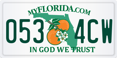 FL license plate 0534CW