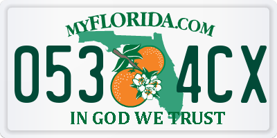 FL license plate 0534CX