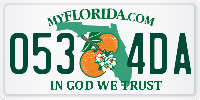 FL license plate 0534DA