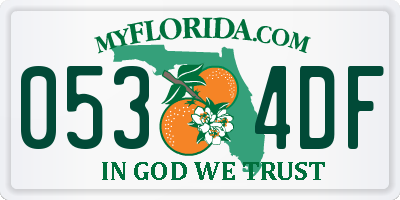 FL license plate 0534DF
