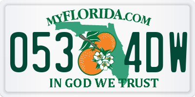 FL license plate 0534DW