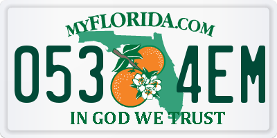 FL license plate 0534EM
