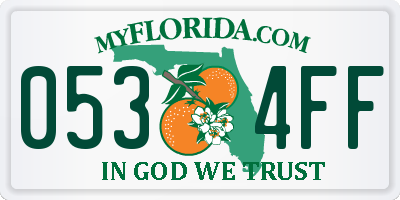 FL license plate 0534FF