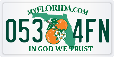 FL license plate 0534FN
