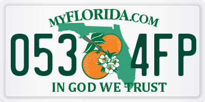 FL license plate 0534FP