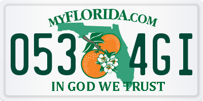 FL license plate 0534GI