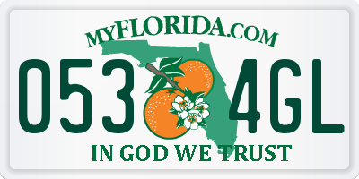 FL license plate 0534GL