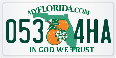 FL license plate 0534HA