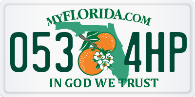 FL license plate 0534HP