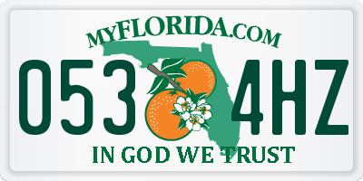 FL license plate 0534HZ