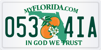 FL license plate 0534IA