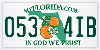 FL license plate 0534IB