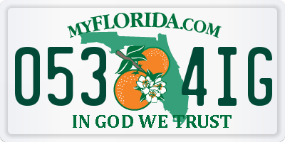 FL license plate 0534IG