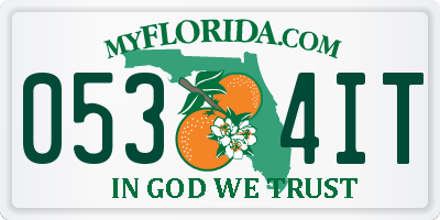 FL license plate 0534IT