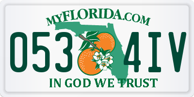 FL license plate 0534IV