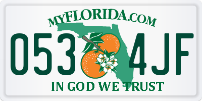 FL license plate 0534JF