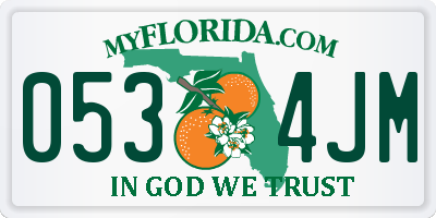 FL license plate 0534JM