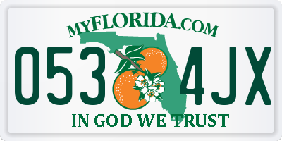 FL license plate 0534JX
