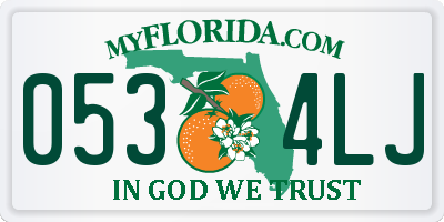 FL license plate 0534LJ