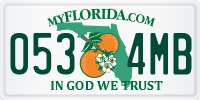 FL license plate 0534MB